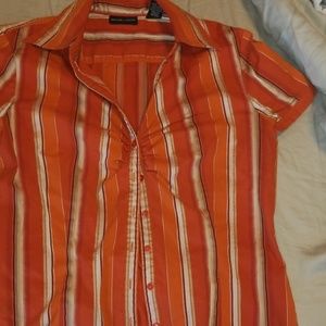 Orange striped summer blouse